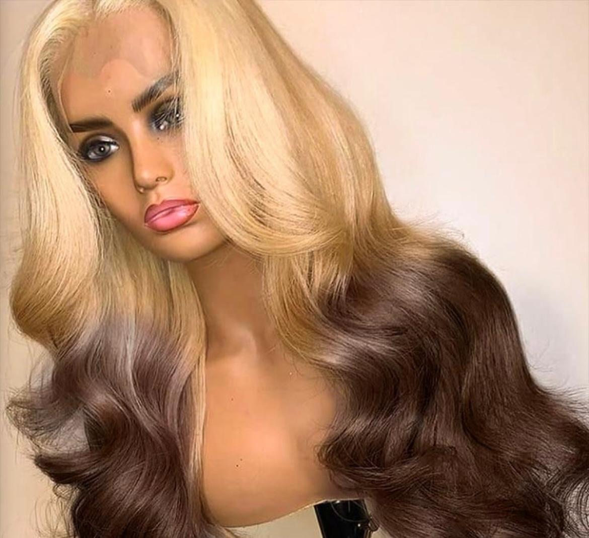 Blonde and Brown Wig Body Wave Colored Human Hair Wigs