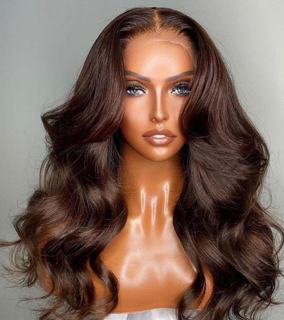 Dark Brown Colored Lace Front Wig